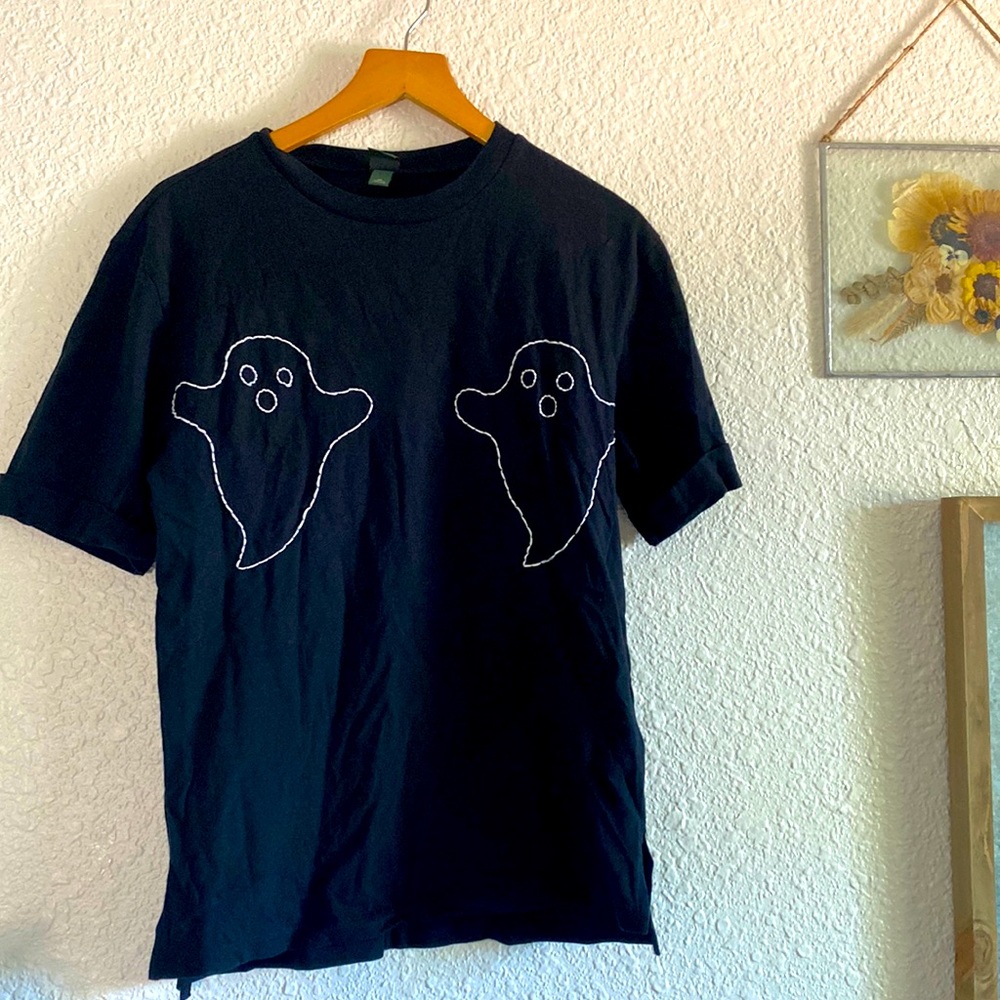 Halloween ghost- tee (handmade)
